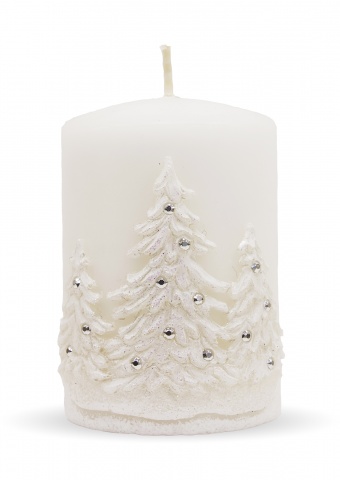 Pl biela Zimné sviečky strom valček malé