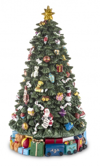 Otočný vianočný stromček s hudbou