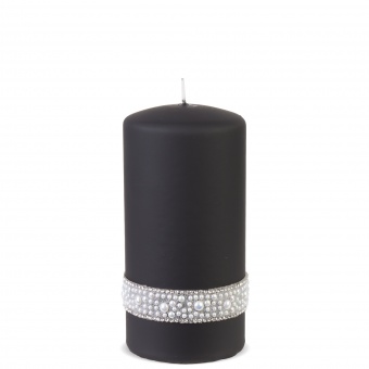 En Čierna perlová sviečka z krištáľovej sviečky Medium