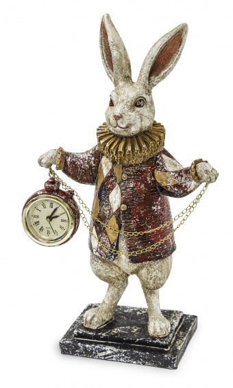 Figurína králika s hodinkami